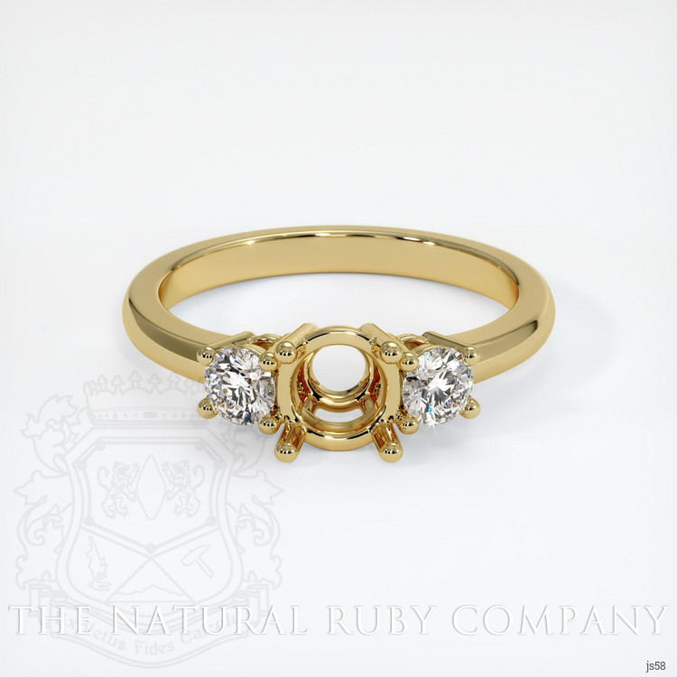 18K Yellow Gold Three Stone Ring Setting