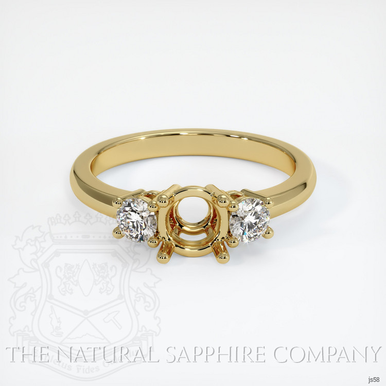 18K Yellow Gold Three Stone Ring Setting