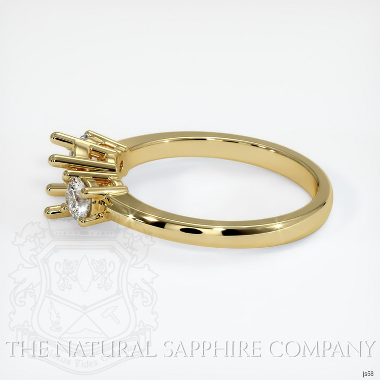 18K Yellow Gold Three Stone Ring Setting