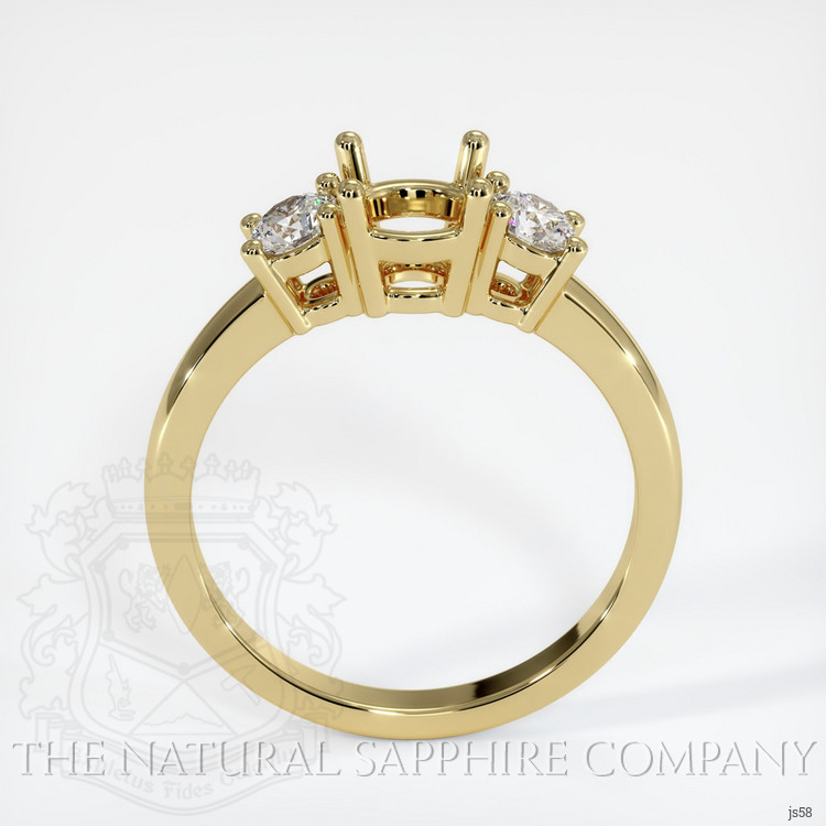 18K Yellow Gold Three Stone Ring Setting