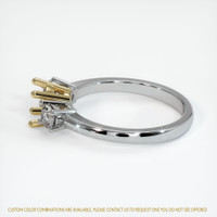 14K Yellow & White Three Stone Ring Setting Image
