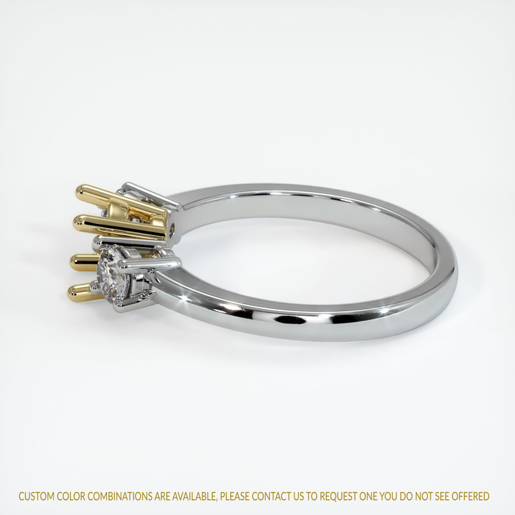 14K Yellow & White Three Stone Ring Setting
