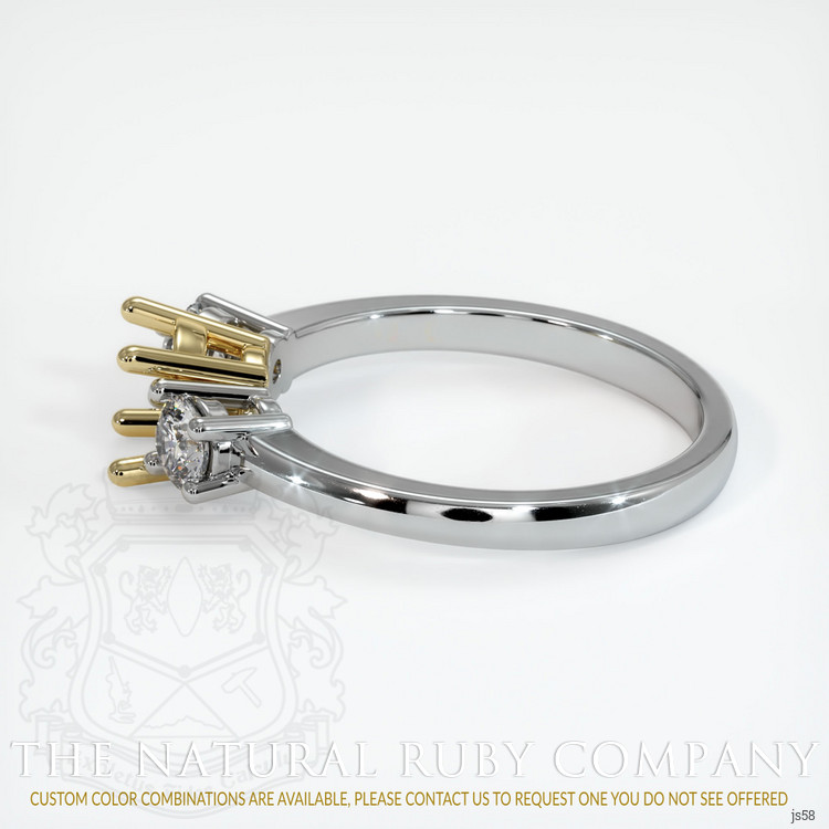 14K Yellow & White Three Stone Ring Setting