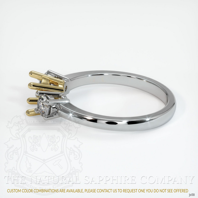 14K Yellow & White Three Stone Ring Setting