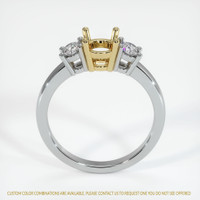 14K Yellow & White Three Stone Ring Setting Image