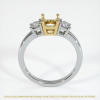 18K Yellow & White Three Stone Ring Setting Image