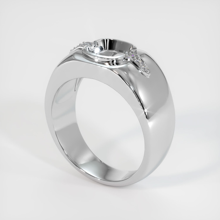 14K White Gold Men's Ring Setting