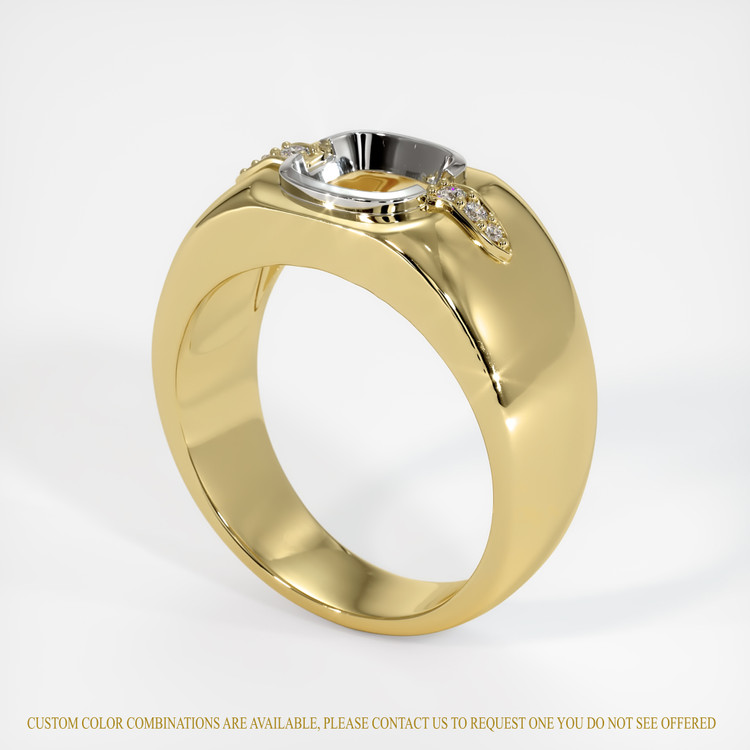 14K White & Yellow Men's Ring Setting