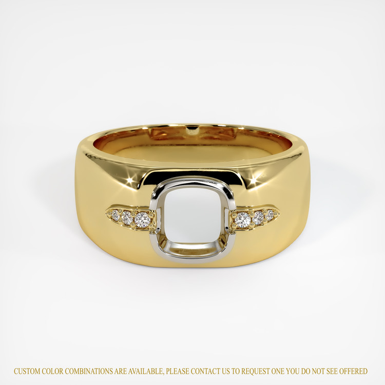 14K White & Yellow Men's Ring Setting