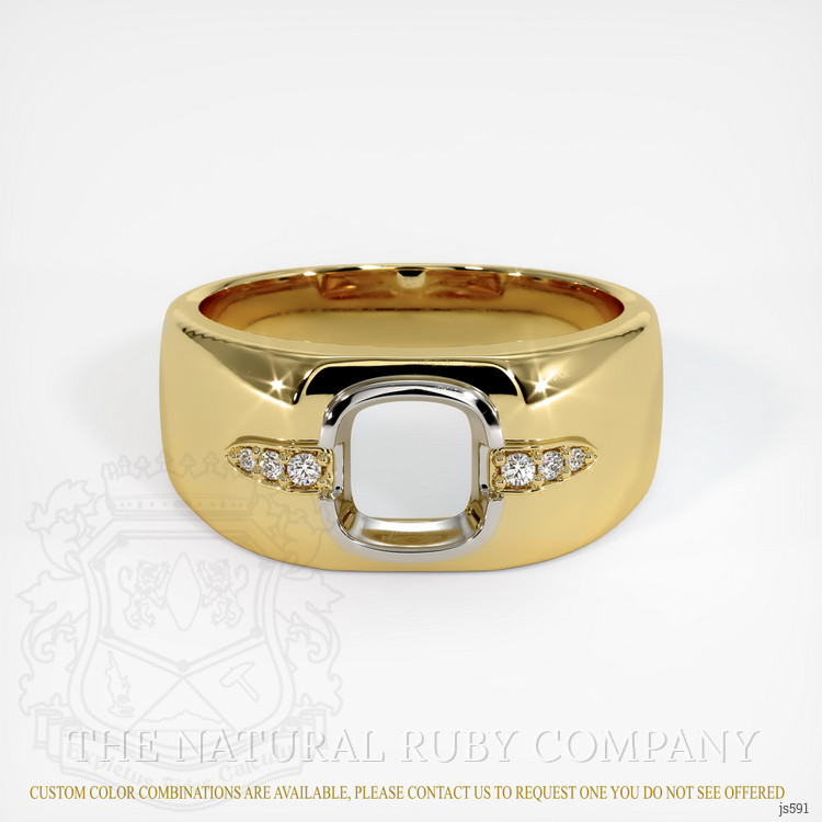 14K White & Yellow Men's Ring Setting