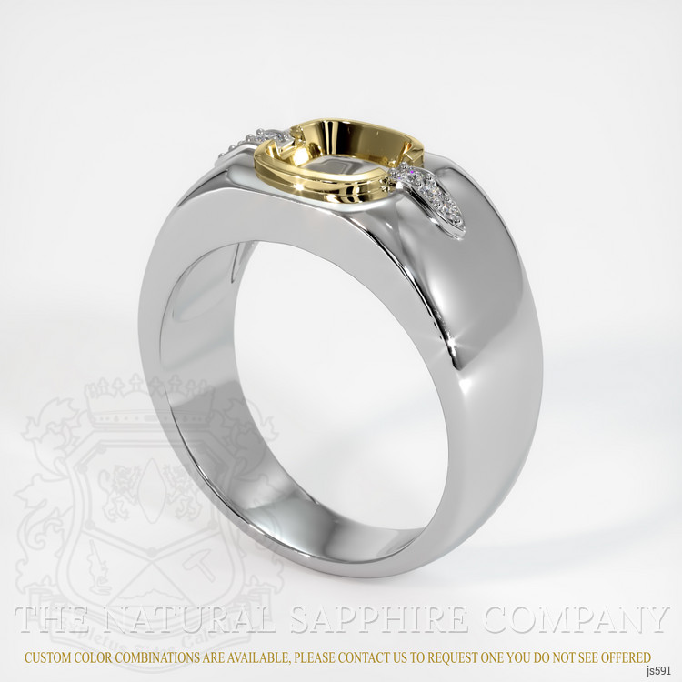 14K Yellow & White Men's Ring Setting