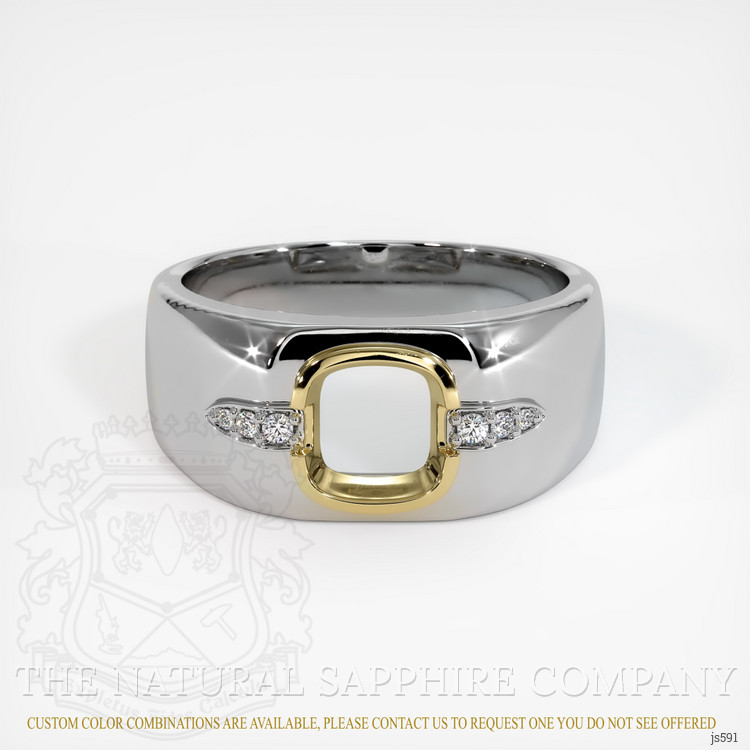 14K Yellow & White Men's Ring Setting