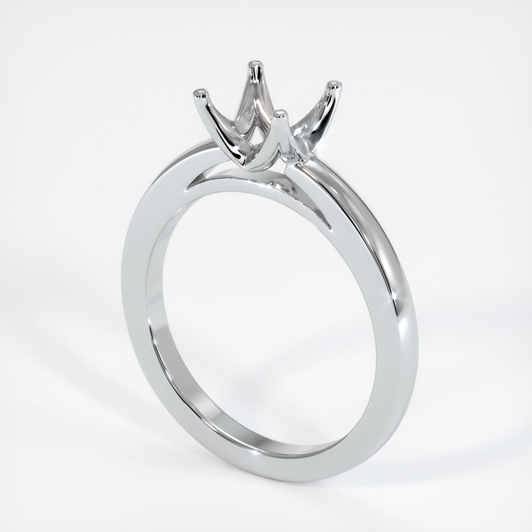 14K White Gold Solitaire Ring Setting