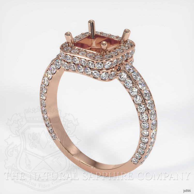 14K Rose Gold Pave Ring Setting
