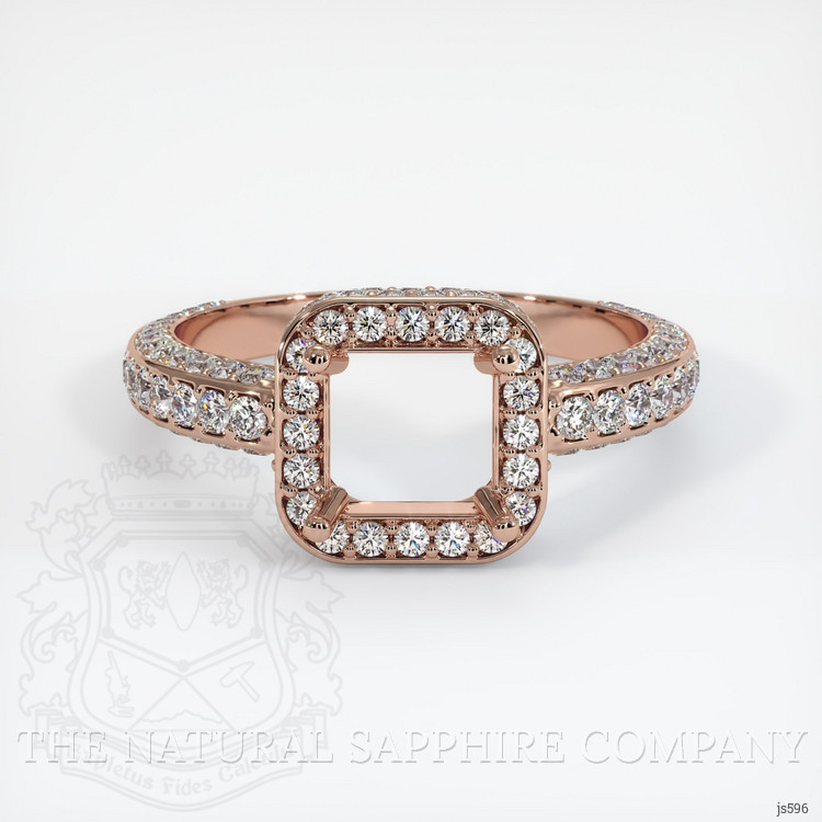 14K Rose Gold Pave Ring Setting
