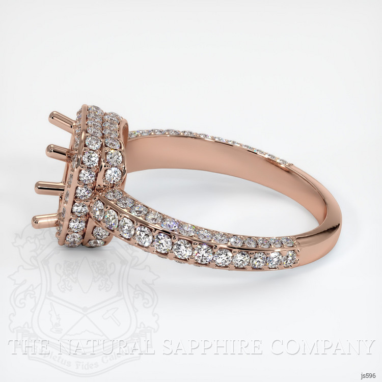 14K Rose Gold Pave Ring Setting