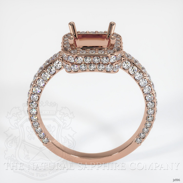 14K Rose Gold Pave Ring Setting