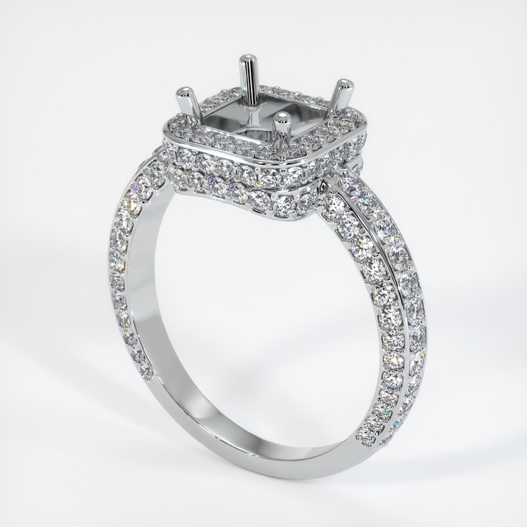 Silver Pave Ring Setting