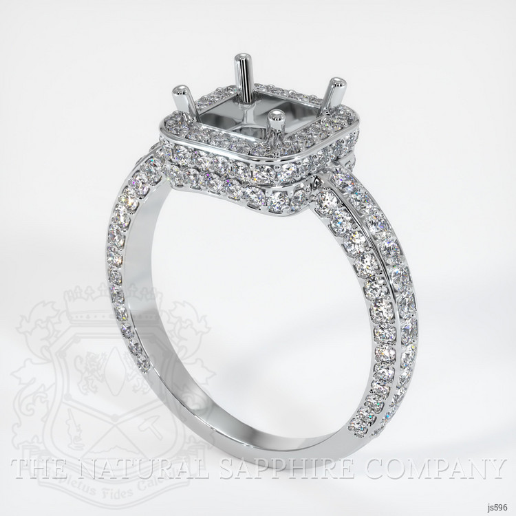 14K White Gold Pave Ring Setting