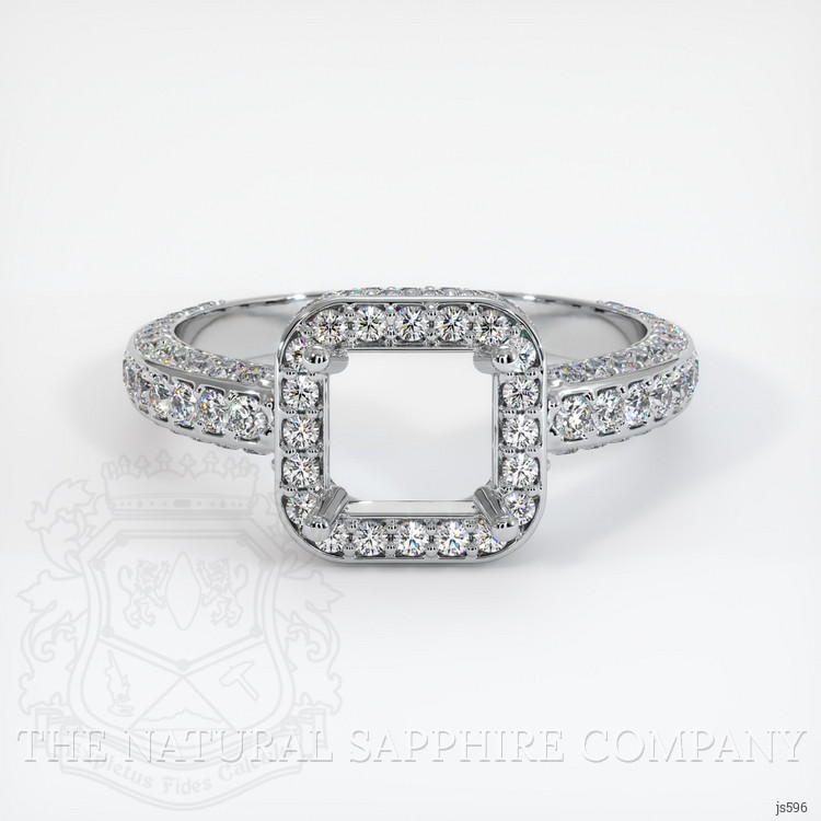 14K White Gold Pave Ring Setting