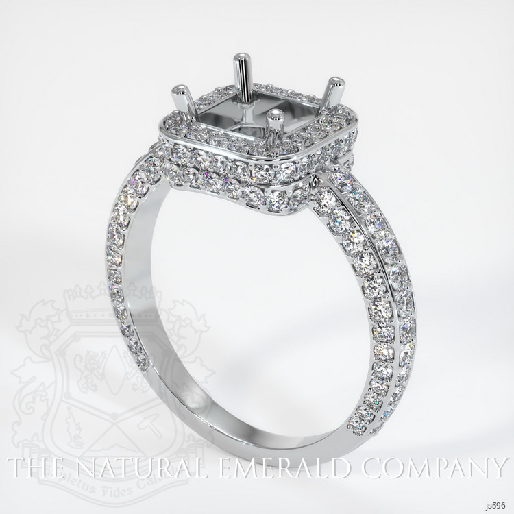 18K White Gold Pave Ring Setting