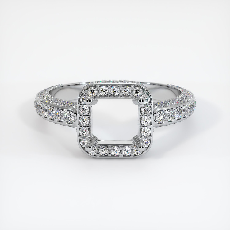 18K White Gold Pave Ring Setting