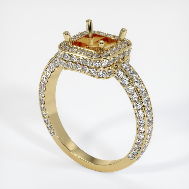 14K Yellow Gold Pave Ring Setting