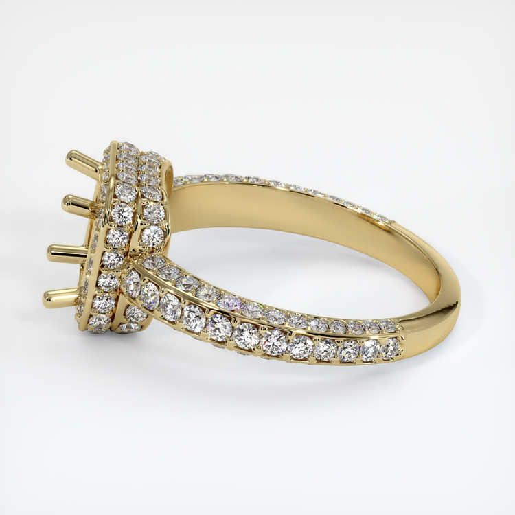 14K Yellow Gold Pave Ring Setting