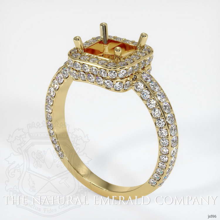 18K Yellow Gold Pave Ring Setting