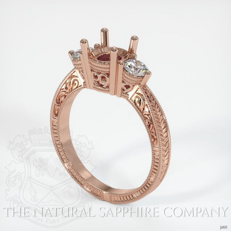 14K Rose Gold Antique Style Ring Setting