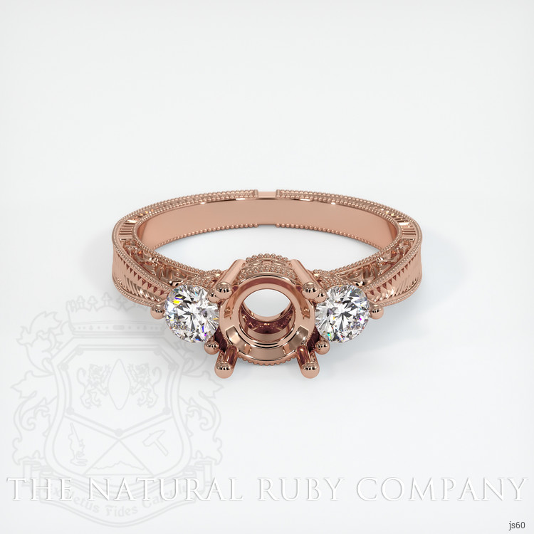 14K Rose Gold Antique Style Ring Setting