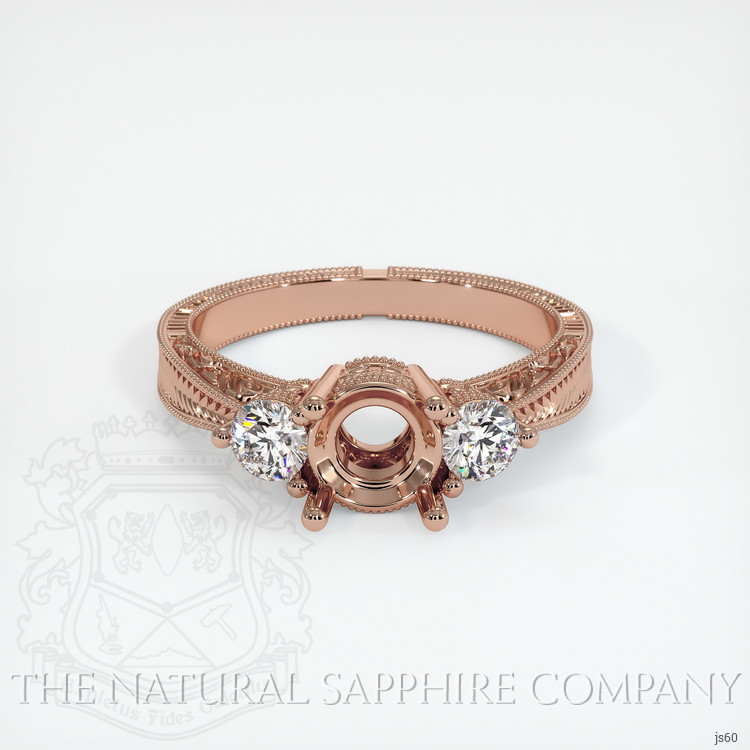 14K Rose Gold Antique Style Ring Setting
