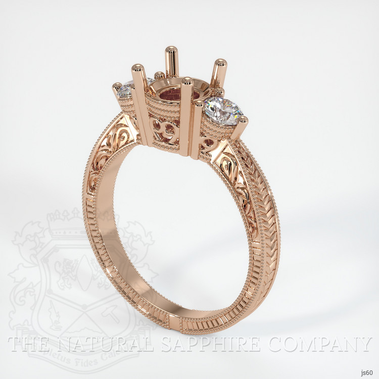 18K Rose Gold Antique Style Ring Setting