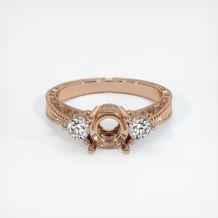 18K Rose Gold Antique Style Ring Setting