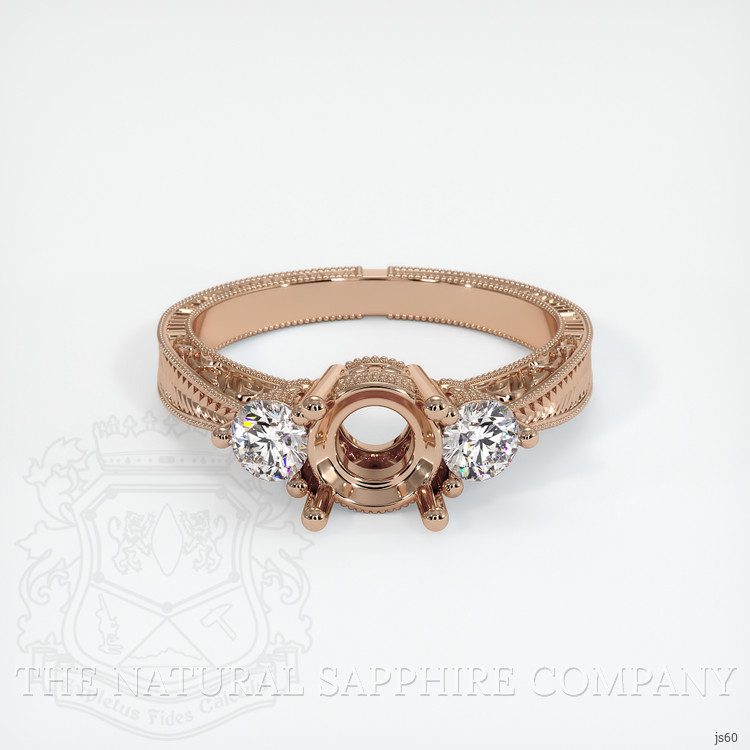 18K Rose Gold Antique Style Ring Setting