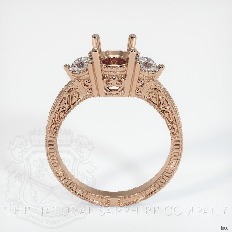 18K Rose Gold Antique Style Ring Setting