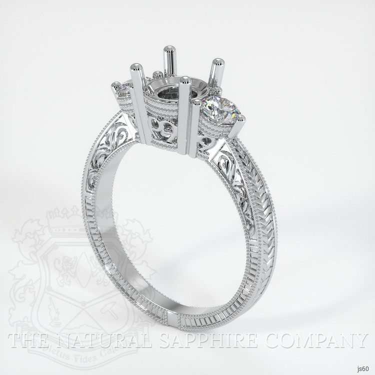 10K White Gold Antique Style Ring Setting
