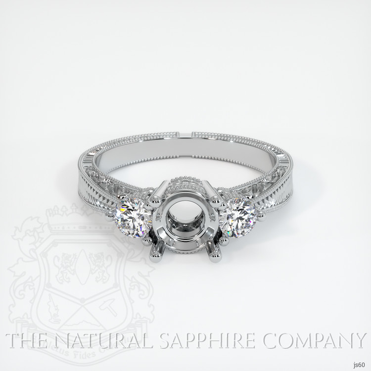 14K White Gold Antique Style Ring Setting