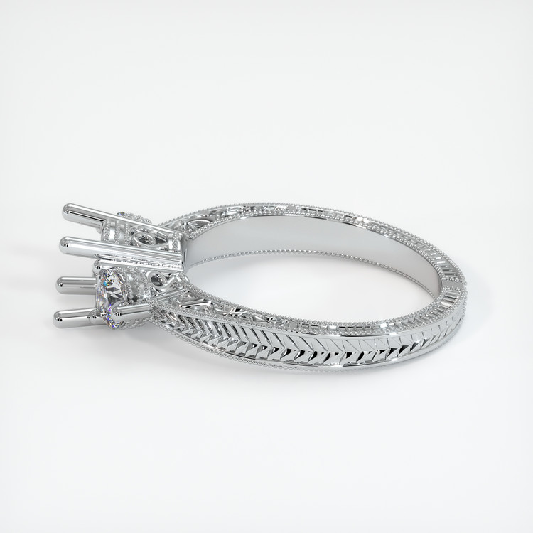 14K White Gold Antique Style Ring Setting