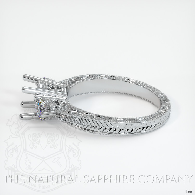 14K White Gold Antique Style Ring Setting