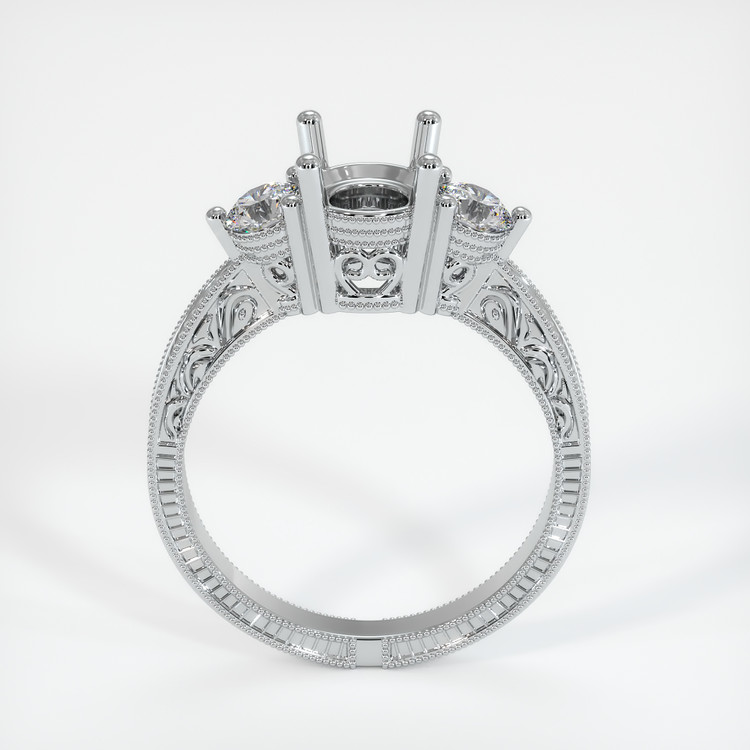 14K White Gold Antique Style Ring Setting