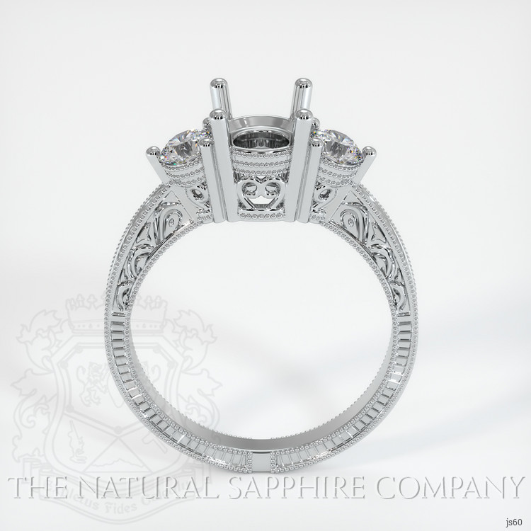 14K White Gold Antique Style Ring Setting