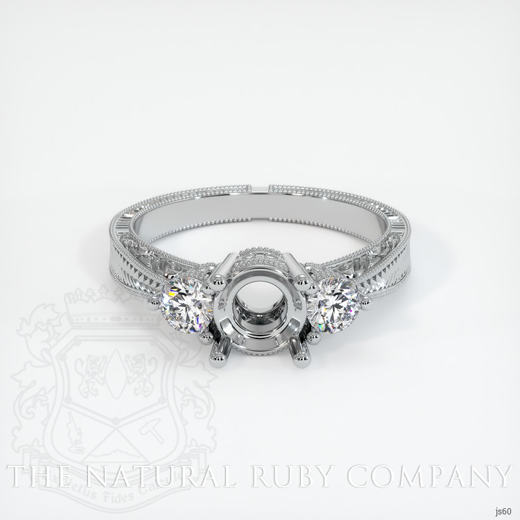 18K White Gold Antique Style Ring Setting
