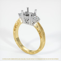 14K White & Yellow Antique Style Ring Setting Video