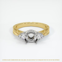 14K White & Yellow Antique Style Ring Setting Image
