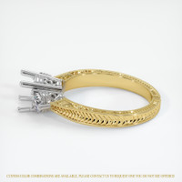 14K White & Yellow Antique Style Ring Setting Image