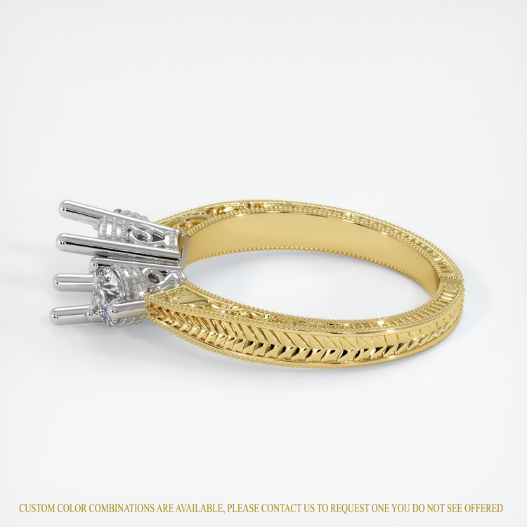 18K White & Yellow Antique Style Ring Setting