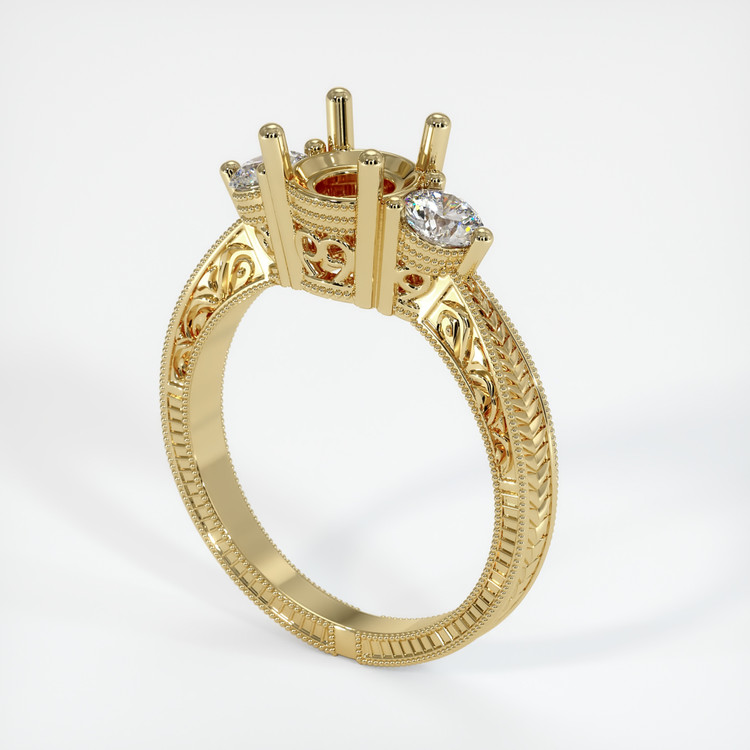 14K Yellow Gold Antique Style Ring Setting