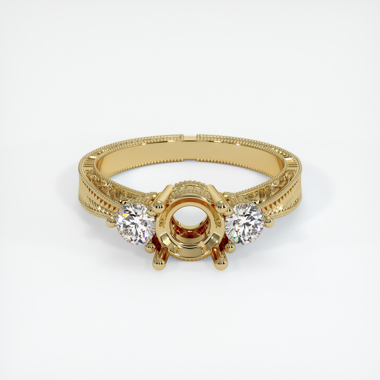 14K Yellow Gold Antique Style Ring Setting