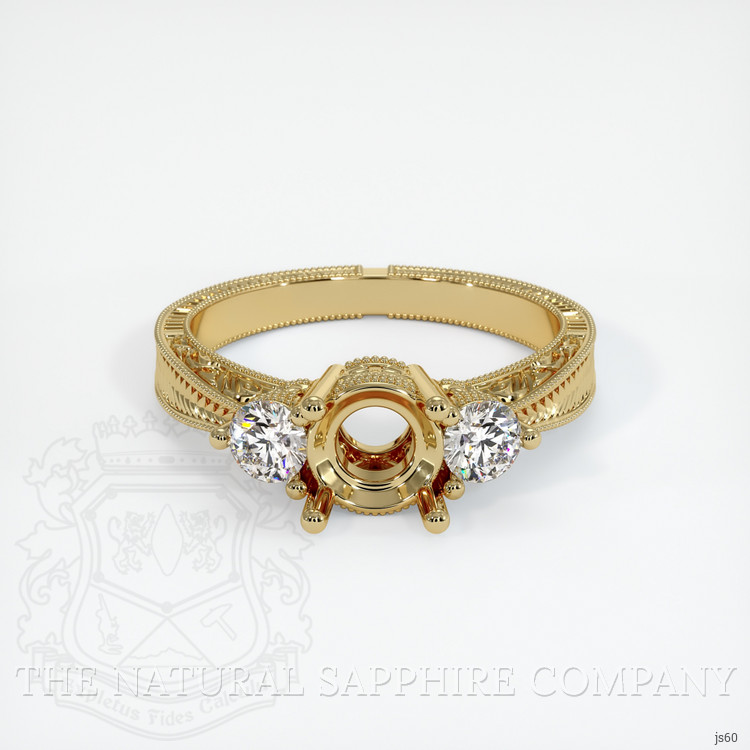 14K Yellow Gold Antique Style Ring Setting